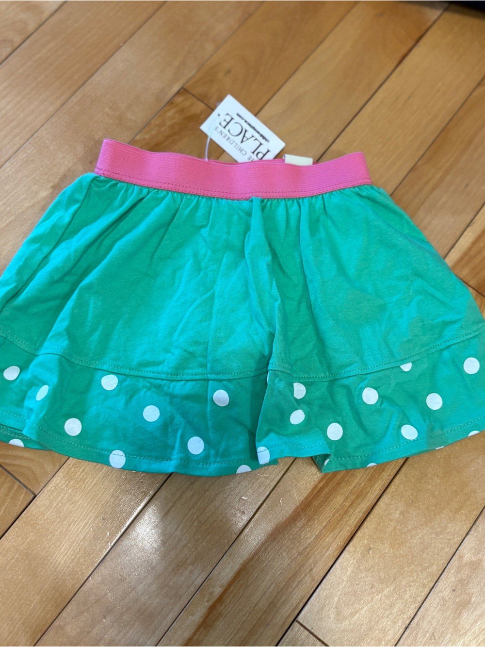 The Children Place baby girl skort new 6-9 m green Polk a dot